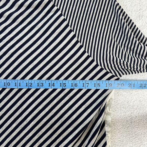 Soft Surroundings Womens L Striped Nautical Mixed Media Asymmetrical Tunic Top - Picture 9 of 9